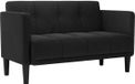 vidaXL Loveseat bank zwart 111 cm fluweel
