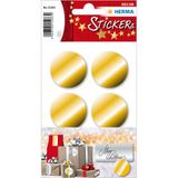 HERMA 15283 Gouden etiketten rond (Ø 32 mm, 3 velles, papier) zelfklevend, permanente klevende gouden stickers voor kerstmis, 18 stickers, goud