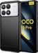 Techsuit Hoesje geschikt voor Xiaomi Poco F6 Pro - Carbon Silicone Back Cover - Zwart