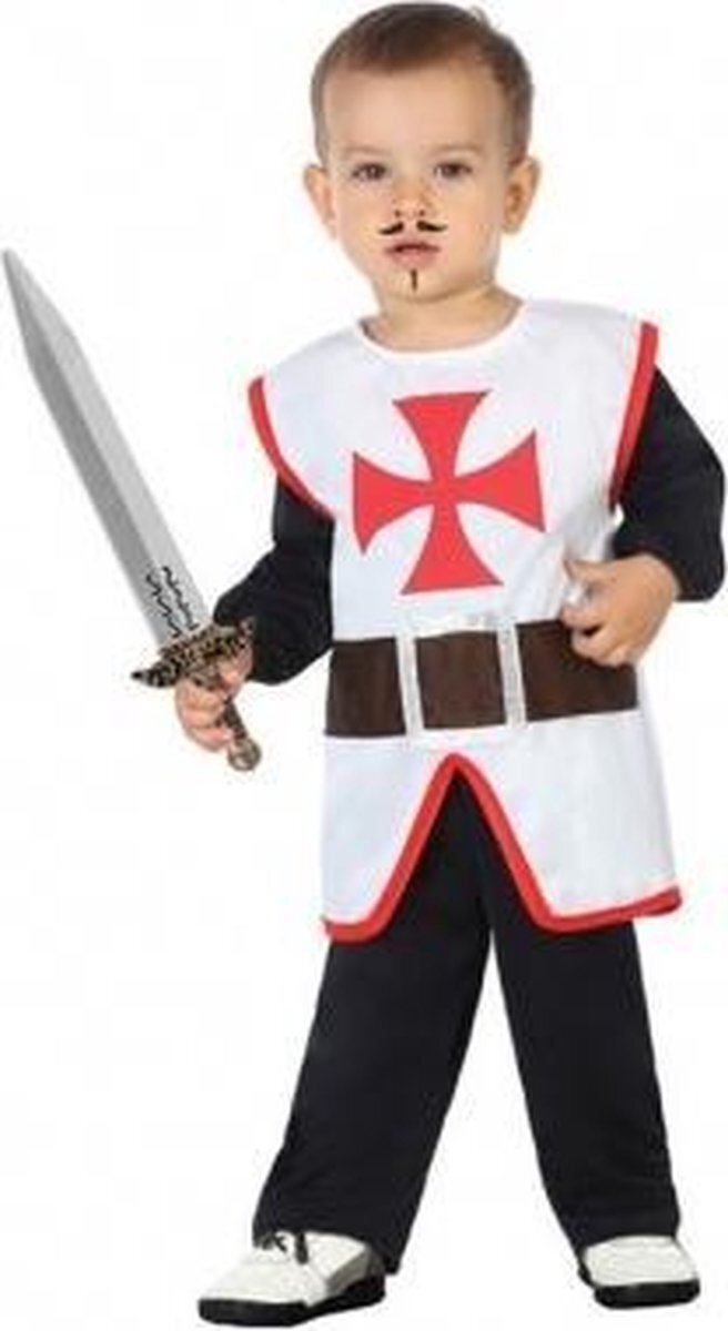 Atosa 57013 COSTUME CRUSADES KNIGHT 12-24 MONTHS, jongens, zwart/wit/rood, 12 a 24 meter