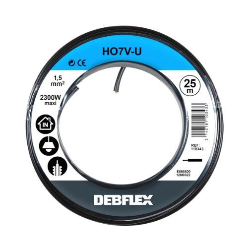 DEBFLEX 110343 spoel HO7V-U 1,5, 25 m, zwart