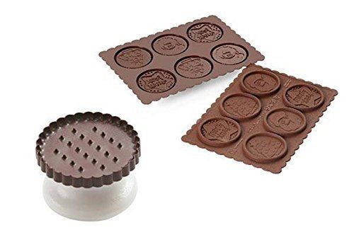 Silikomart - ckc02 koekje xmas slim - silicone vorm,bruin en wit - 8051085011773