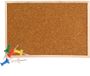 Cepewa Prikbord van kurk - 60 x 45 cm - inclusief 35x stuks gekleurde punt punaises