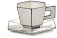 Serax Annebet Philips Carte Blanche tasse à cappuccino + soucoupe 220ml blanc / noir (set de 2)