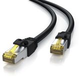 Primewire LAN-kabel CAT 7, geschikt voor buiten, patchkabel tot 10 Gbit/s, S/FTP PIMF afscherming, beschermingsgraad IP66, UV-bestendig en waterafstotend, Ethernet, netwerkkabel, 10 meter, zwart