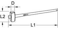 KS Tools voorhamer met glasvezel handvat - 4000 g - 900 mm