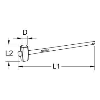 KS Tools voorhamer met glasvezel handvat - 4000 g - 900 mm