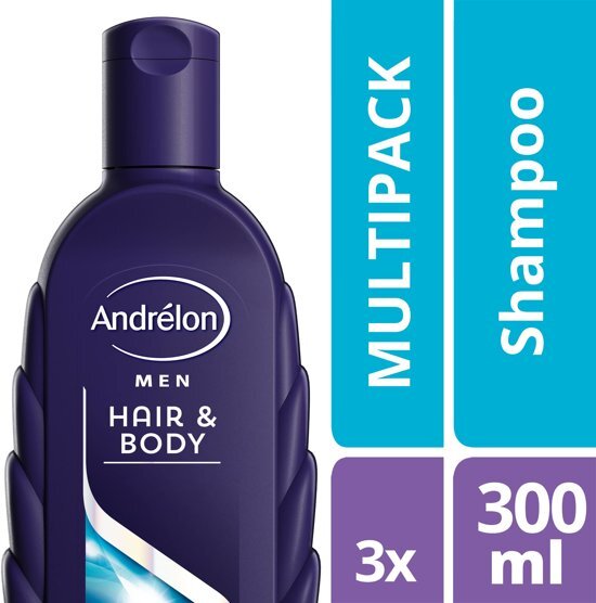 AndrÃ©lon Hair & body - Shampoo - 300 ml - 3 stuks -voordeelverpakking