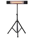 Bastilipo - Verwarmingsstraler voor buiten met statiefhouder, model Prometeo E-1500P, 1500 W vermogen, afstandsbediening, infrarood weerstanden met breed spectrum