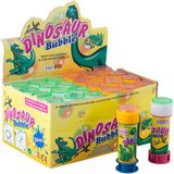 Shoppartners Dinosaurus dinosaurius thema bellenblaas flesjes - 3x - met bal spelletje in dop - 60 ml - pour enfants