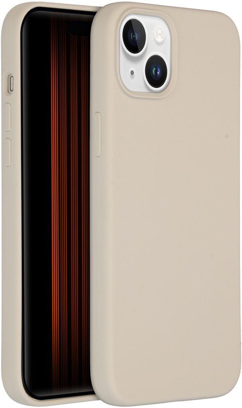 Accezz Liquid Silicone Backcover voor de Apple iPhone 15 Plus - Stone