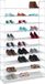 Merkloos Relaxdays schoenenrek - 10 etages - 50 paar - 175,5x100x29 cm - metaal - stof - wit