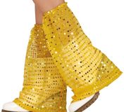 Fiestas Guirca 60s disco pailletten beenwarmers voor dames goud