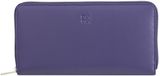DuDu Ustica Portemonnee RFID-bescherming Leder 20 cm - Dames - Horizontaal - black-lavander