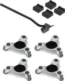 StarTech Set van 4 meubelrollers - Transportrollers - Meubelwielen met 3 wielen - 158x158x65mm - Ideaal voor verhuizingen en meubeltransport