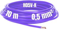 Kalitec 10 meter H05V-K 0,5 mm² paarse bedradingskabel