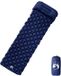 vidaXL Kampeermatras met kussen opblaasbaar 1-persoons marineblauw
