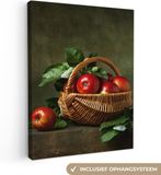 OneMillionCanvasses Canvas schilderij 120x160 cm - Rustiek appel stilleven