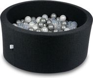 Viking Choice Ballenbak rond zwart - 300 ballen - 90 x 40 cm - ballenbad - zilver 7 cm ballen