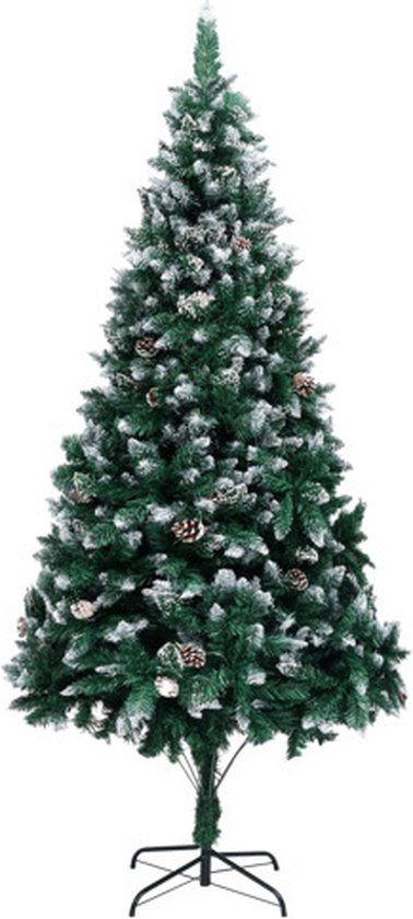 vidaXL Kunstkerstboom met dennenappels en witte sneeuw 240 cm