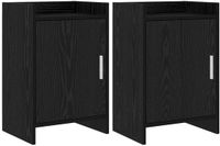 vidaXL Nachtkastjes 2 stuks Zwart eiken 40 x 30 x 60 cm Bewerkt hout