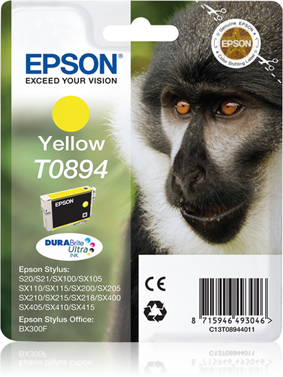 Epson Monkey Singlepack Yellow T0894 DURABrite Ultra Ink single pack / geel