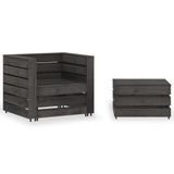 vidaXL 316199 Tuinbank Hout Grijs