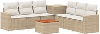 vidaXL Bankstel 2 zitplaatsen Beige en Crèmewit Polyrattan en Staal