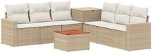 vidaXL Bankstel 2 zitplaatsen Beige en Crèmewit Polyrattan en Staal