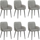 vidaXL Eetstoelen 6 stuks fluweel Lichtgrijs 56.5 x 50 x 85 cm