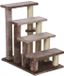 MODFU Krabpaal 64 cm van hout en pluche, met trapfunctie en tussenplatform, jute krabvlakken, bruin