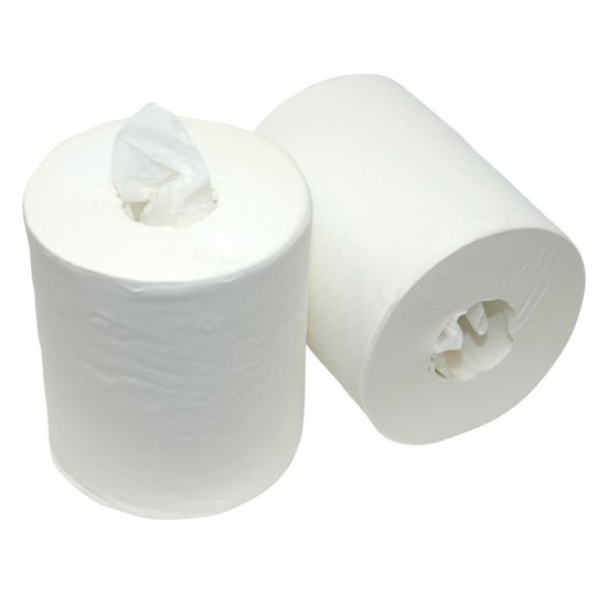 Europroducts Midirollen wit 1laags 275meter cellulose geen koker 6rollen 118026