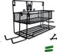 Goodivery Support de sèche-cheveux et de fer à lisser sans perçage pour mur et table avec espace de rangement - Noir