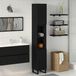 Maison Exclusive - Armoire de salle de bain, noir, aspect chêne, 30 x 30 x 190 cm