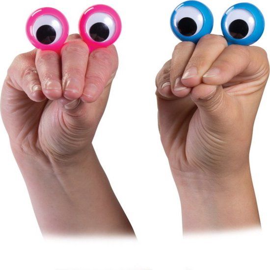 4 x Vingerogen Ring met oogjes - wiebeloogjes - uitdeelcadeautje traktatie