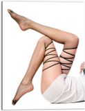 Merkloos / Sans marque Dibond - Benen van Vrouw in Netpanty - 60x80 cm Foto op Aluminium (Wanddecoratie van metaal)