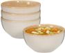 Excellent Houseware Soepkom Kenji - set van 4x - beige - 14 x 7 cm - keramiek