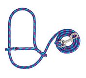 Weaver Lederen Vee Poly Touw Schapen Halter met Snap, Orkaan Blauw/Royal Blauw/Rose, Gemiddeld