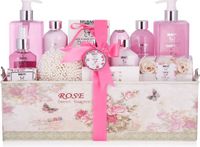 BRUBAKER Cosmetics Bad en Douche Set Rose Geur - 17-delige Beauty Gift Set in Vintage Geschenkdoos