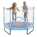 Trampoline enfant - Mini trampoline pour tout-petits et trampoline d'extérieur - Ø 155 cm - Avec filet de sécurité - Avec anneau de basket-ball - Pour intérieur et extérieur - À partir de 3 ans - Bleu