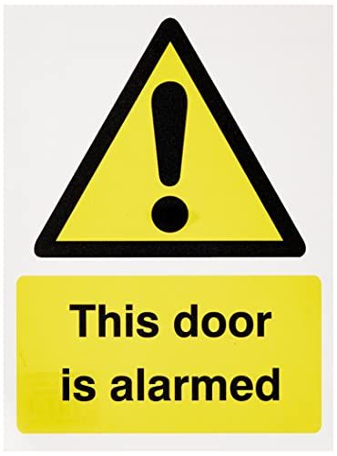 Stewart Superior Seco Warning This Door Is Alarmed Sign, 150mm x 200mm - Self-Adhesive Vinyl
