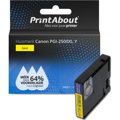 PrintAbout PGI-2500XL Y Yellow Ink Cartridge - Compatible with Canon - High Yield