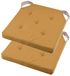 Stof Textile stoelkussen DUO - 2x - okergeel - 38 x 38 x 4 cm