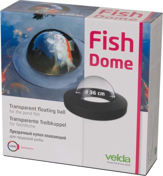 Velda Floating Fish Dome - M - Transparant/Zwart - Geschikt voor vijvers