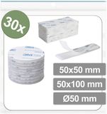 Quadrios 25CA686 Klittenband punten Om vast te plakken Haak- en lusdeel (Ø x l) 50 mm x 50 mm Wit 30 stuk(s)