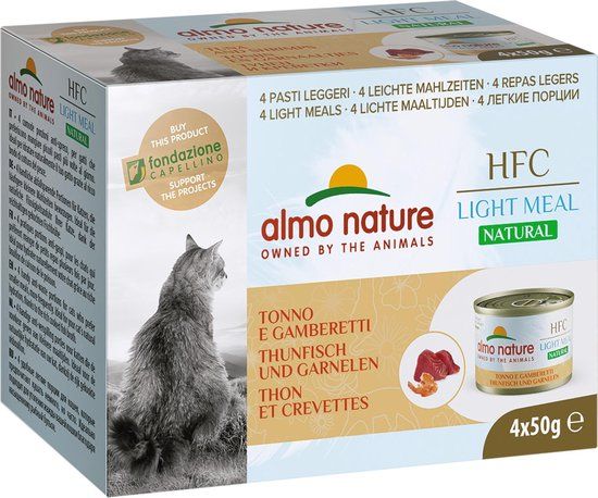 Almo Nature HFC cats 4x50g natural megapack - tonijn garnaal