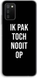 Case Company® - Samsung Galaxy A03S Case - Ik pak nooit op - Black - Soft Cover