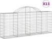 vidaXL Schanskorven - 13 stuks - gewelfd - 200x30x80/100 cm - ijzer