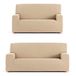 ECOMMERC3 Bankovertrek Duo 3 + 2, universeel en veelzijdig, bankovertrek in beige, eenvoudig aan te brengen bescherming voor rugleuning, zitting en armleuningen