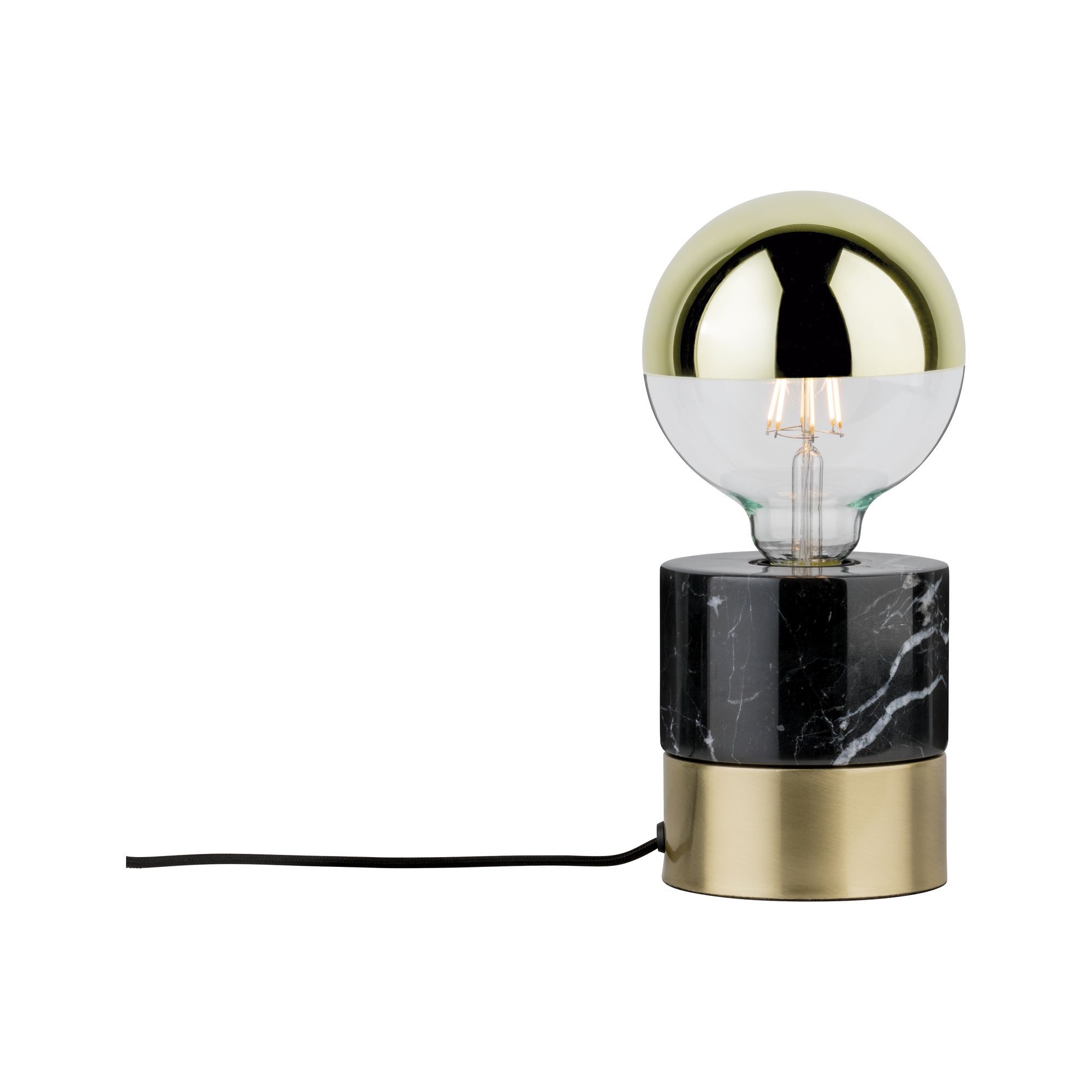 Paulmann 797.42 Tafellamp - E27 - 20W - Metaal - Geborsteld staal/Marmerkleur